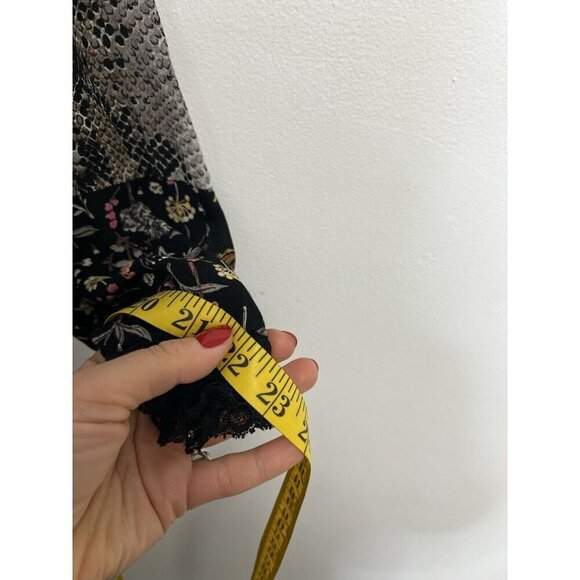 MissWhence Miss Whence Silk Patchwork Pesant Modest Lace Trim Belted Dress 40 - Picture 7 of 11